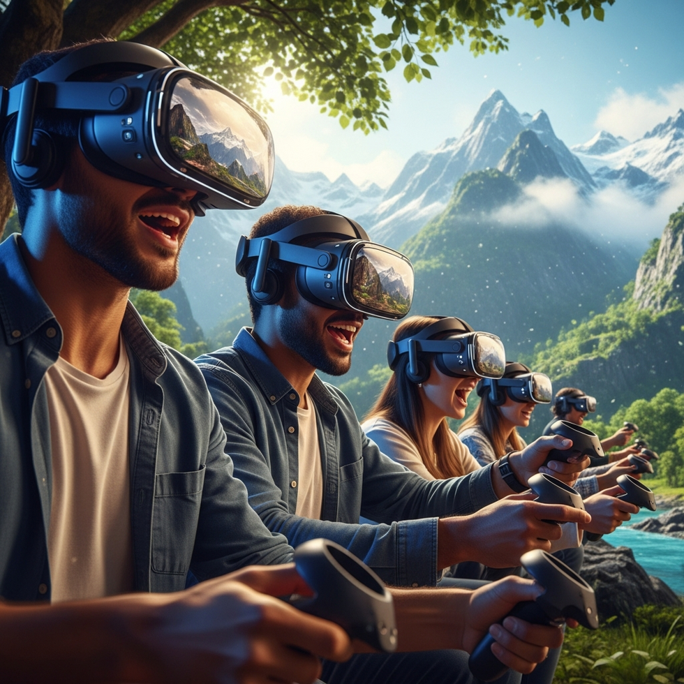 A vibrant scene from the top-rated game of 2025 showing players engaging in an immersive virtual environment