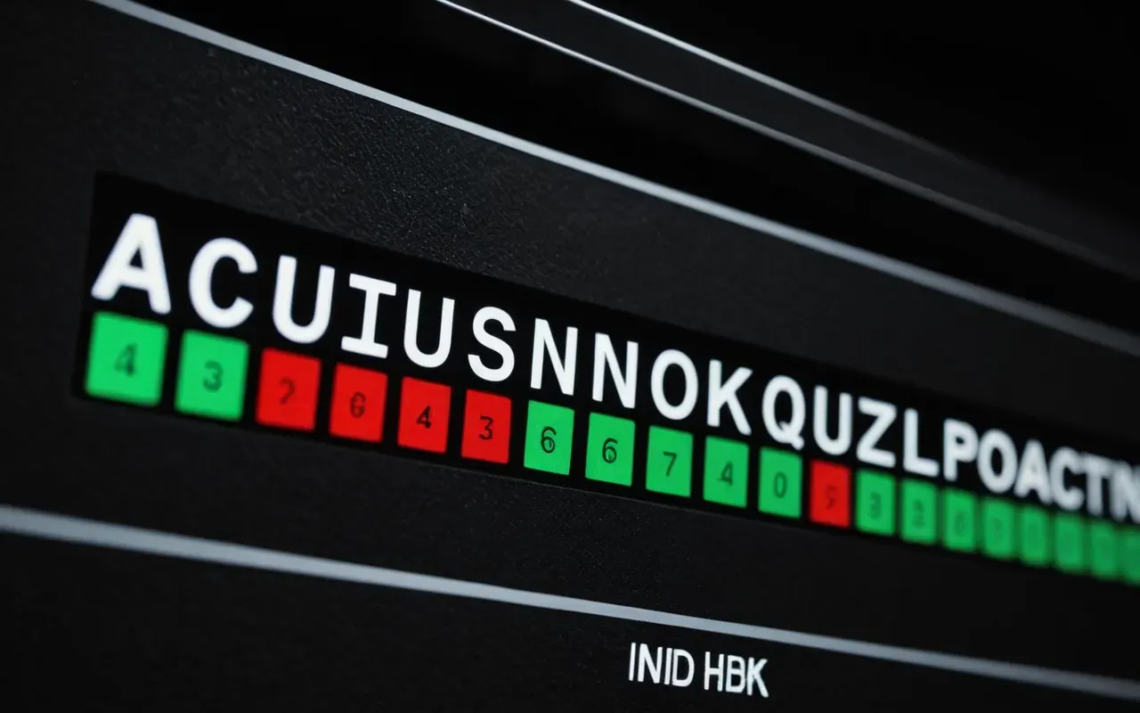 A close up view of a digital progress bar on a dark screen with red and green segments indicating completion levels in a high contrast modern interface design without any text or labels visible.